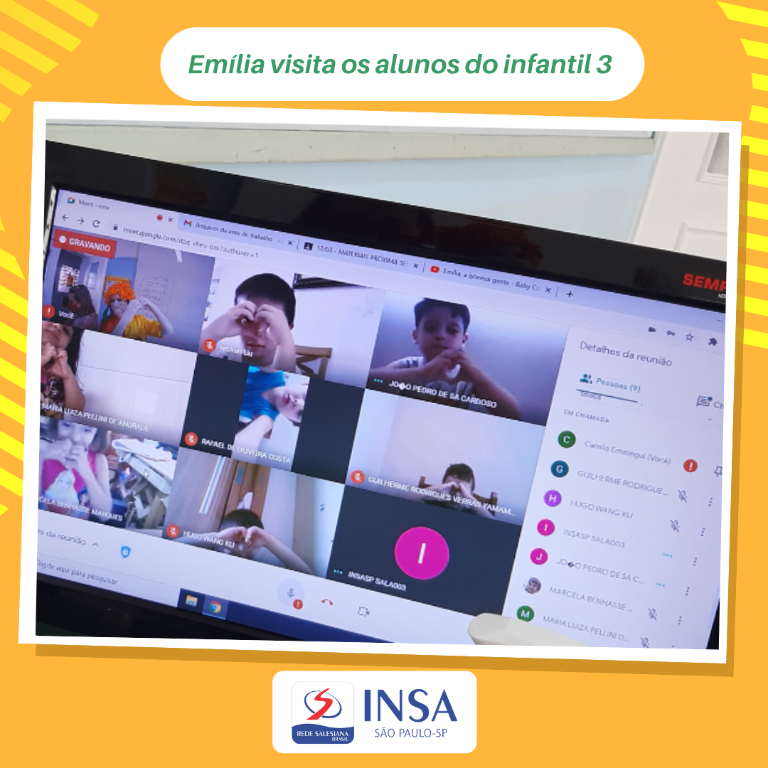 Emília visita os alunos do Infantil 3